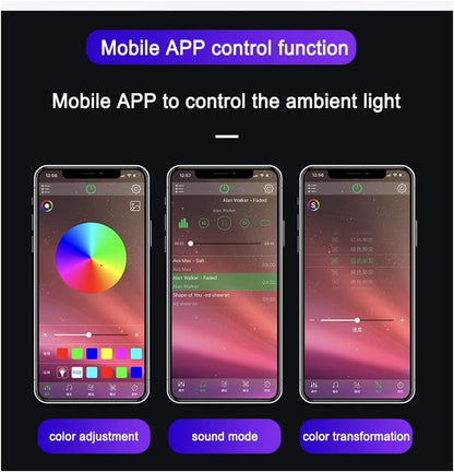LED Car Lights with App Control, Strip Lights, Smart Interior DIY Mode and Music Mode, under Dash for USB Port, Fit Cars, Trucks, Suvs, 8.86 * 0.51*0.2 Inch (Qp5078)